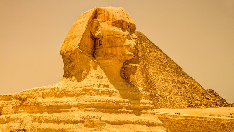 The Great Pyramid of Giza and the Sphinx.