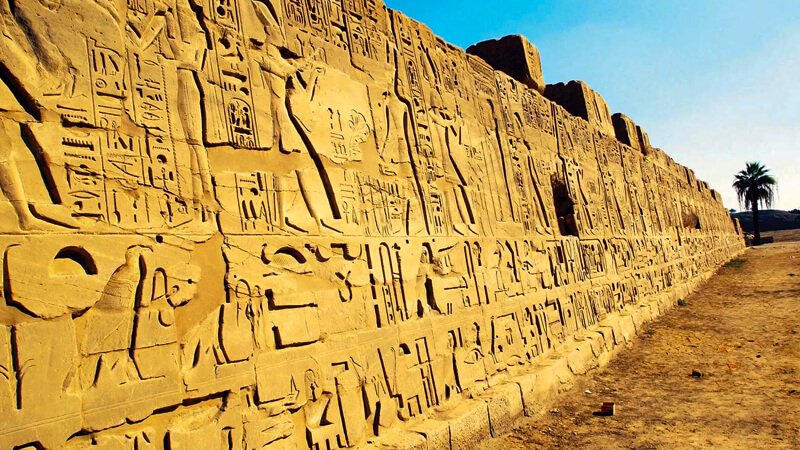 Hieroglyphics Wall of Ancient Egyptian Symbols